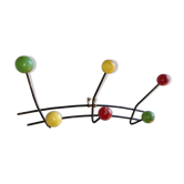 Porte-manteau vintage 6 boules colorées