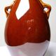 Vintage brown ceramic bottle, flask or canteen from the 1950s-60s.