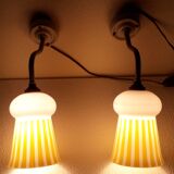 Duo of swan collar wall lamps