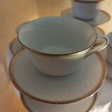 Set de 6 tasses à thé blanches et or