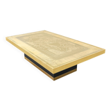 Brass etched coffee table by Lova Creation, Belgium, 1980s.