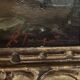 Oil on panel depicting a port from the early 20th century