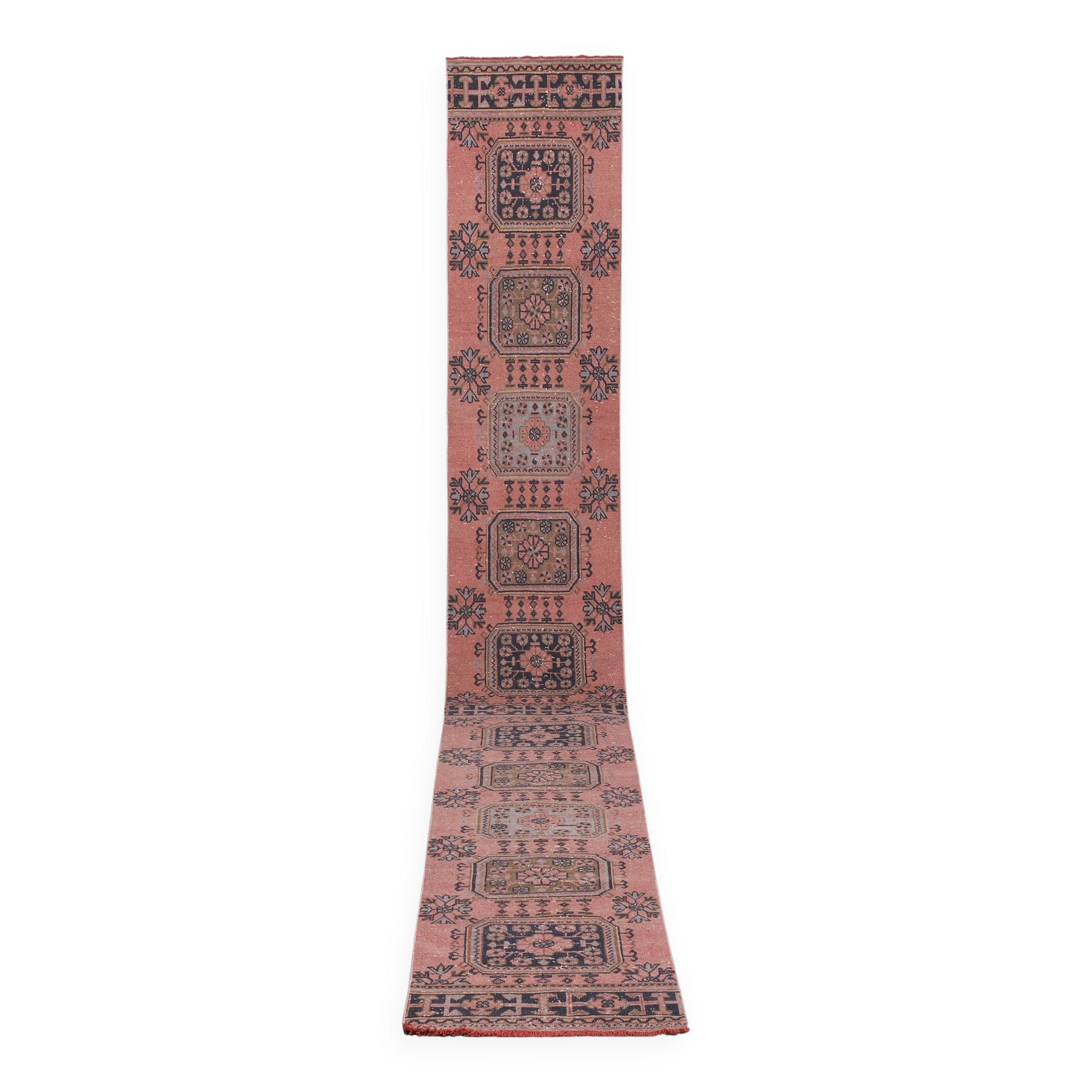 Vintage Turkish Oushak Rug Handwoven 80x670 cm