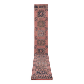 Tapis vintage turc de oushak tissé à la main 80x670 cm