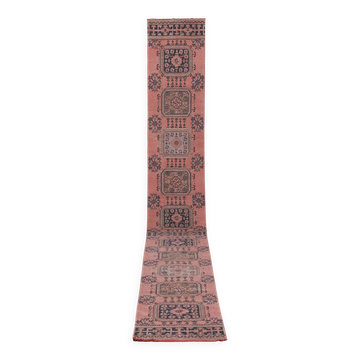 Tapis vintage turc de oushak tissé à la main 80x670 cm