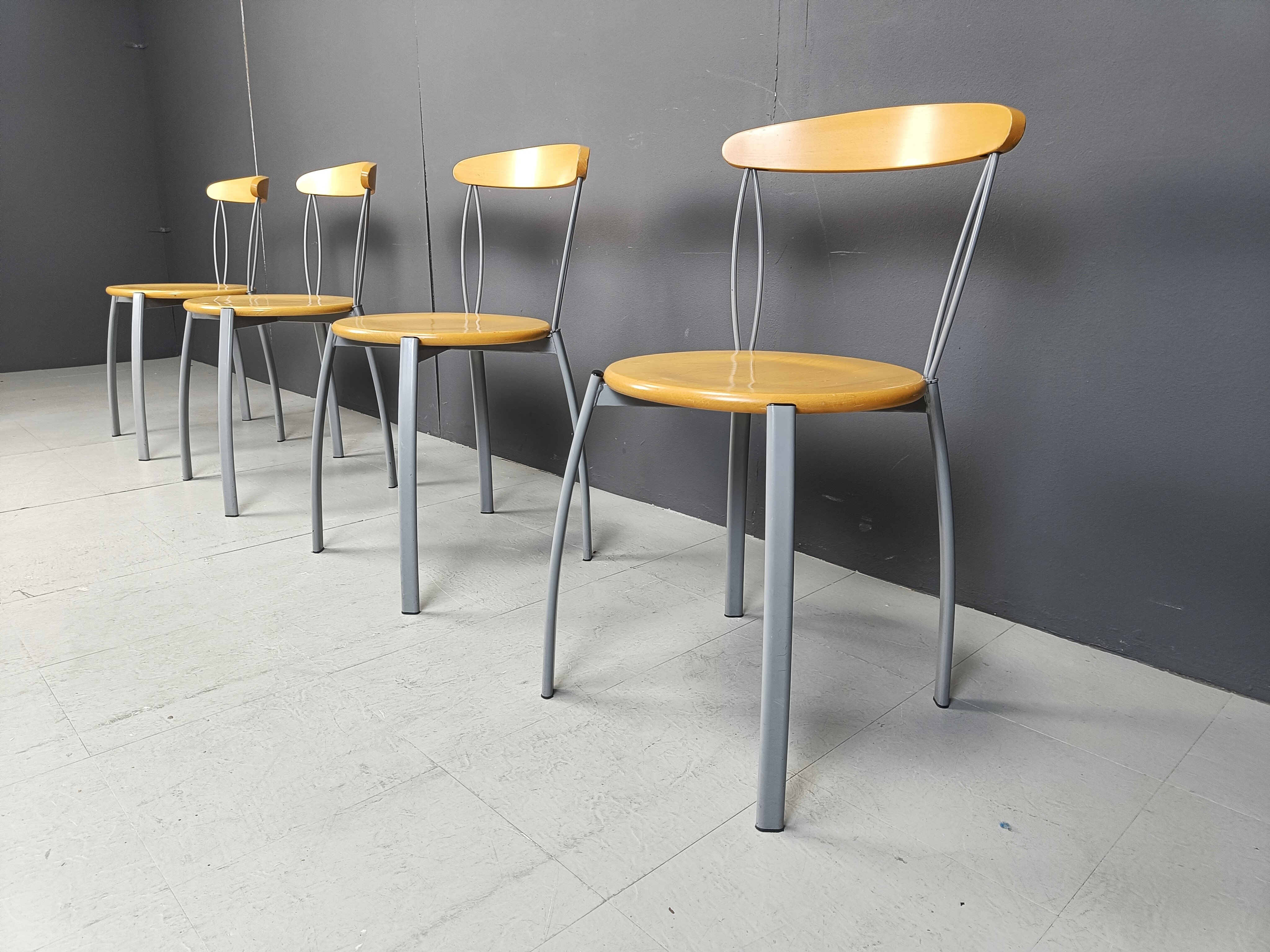 Vintage postmodern Italian dining chairs, 1990s