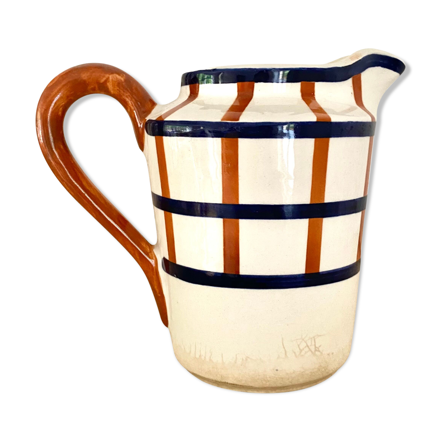 Milk pot model Bearn early XX - Basque crockery - Earthenware Creil and Montereau