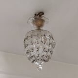 Ceiling light with crystal tassels, 20th century