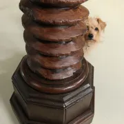 Monumental wooden wine press screw column, hand-carved, 18th c. – 170 cm