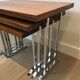 Set of 3 nesting tables in exotic wood and chrome