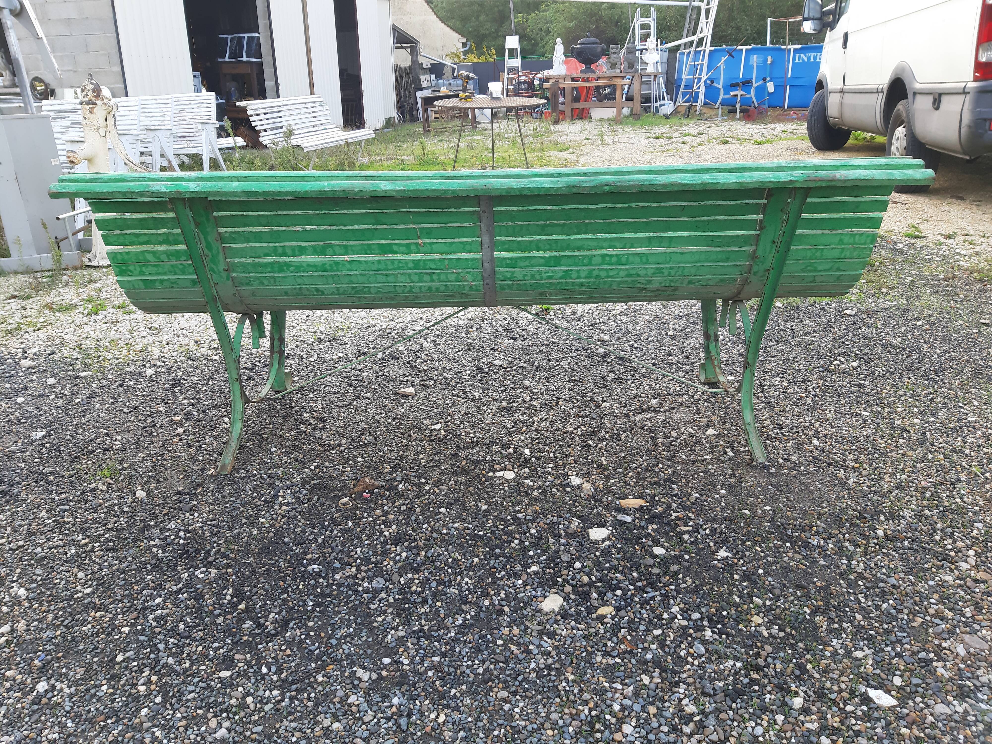 Banc 1900 en fer et bois