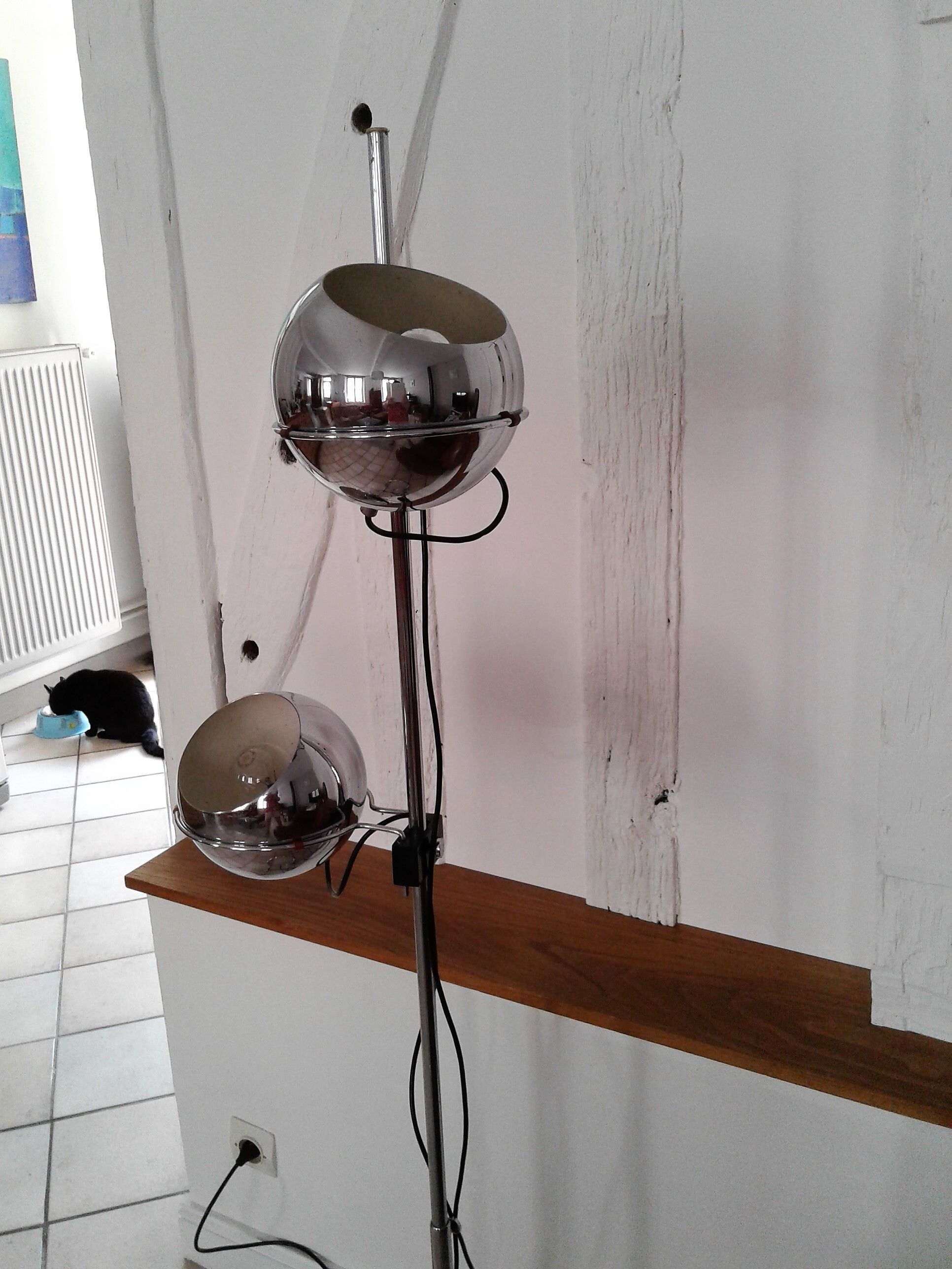 Floor lamp Reggiani "eyeball" chrome