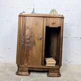 Art Deco bedside table in wood and marble