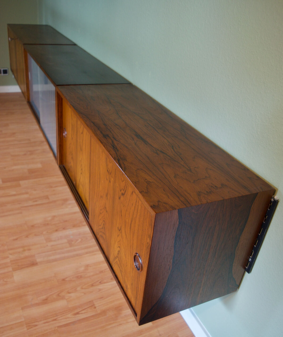 Midcentury Modular Rosewood Wall System by Kai Kristiansen for FM Møbler, 1960s. Set of 17.