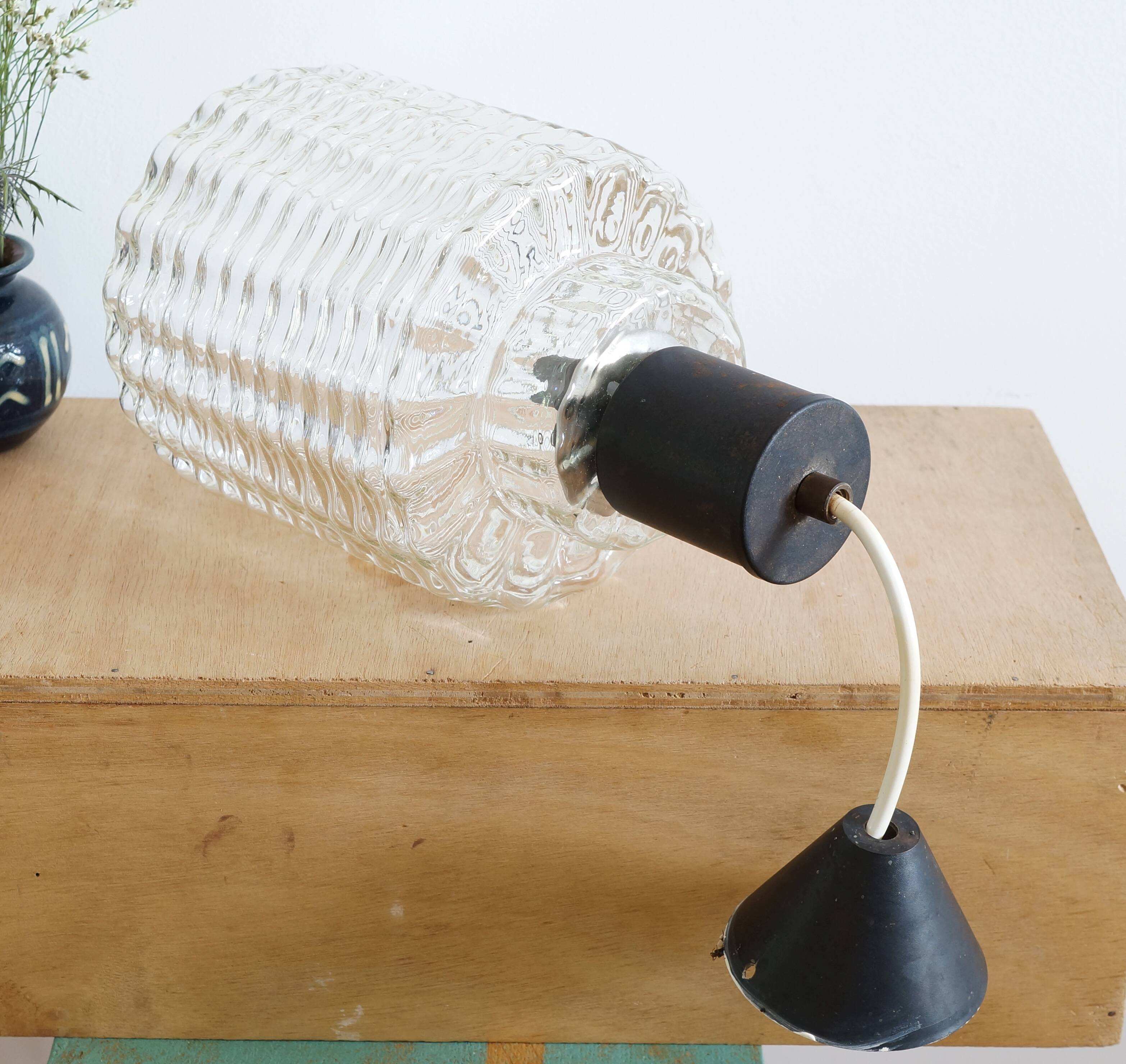 Cylindrical suspension in molded glass 1960