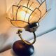 Vintage mother-of-pearl and brass flower wall lamp