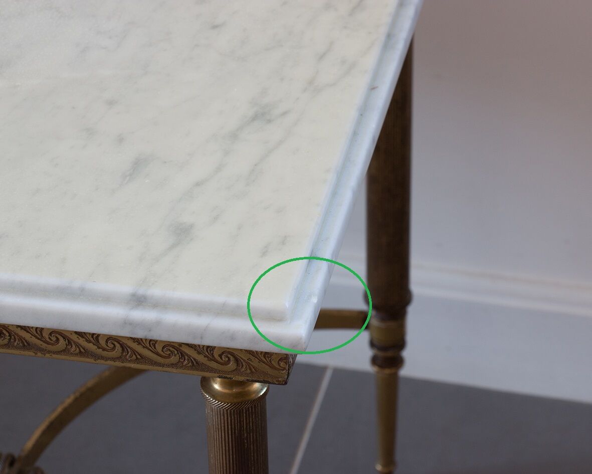 Marble and brass coffee table