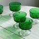 Lot de 6 coupes à dessert en verre vert émeraude