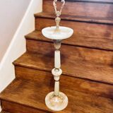 Onix and brass pedestal ashtray