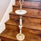 Onix and brass pedestal ashtray