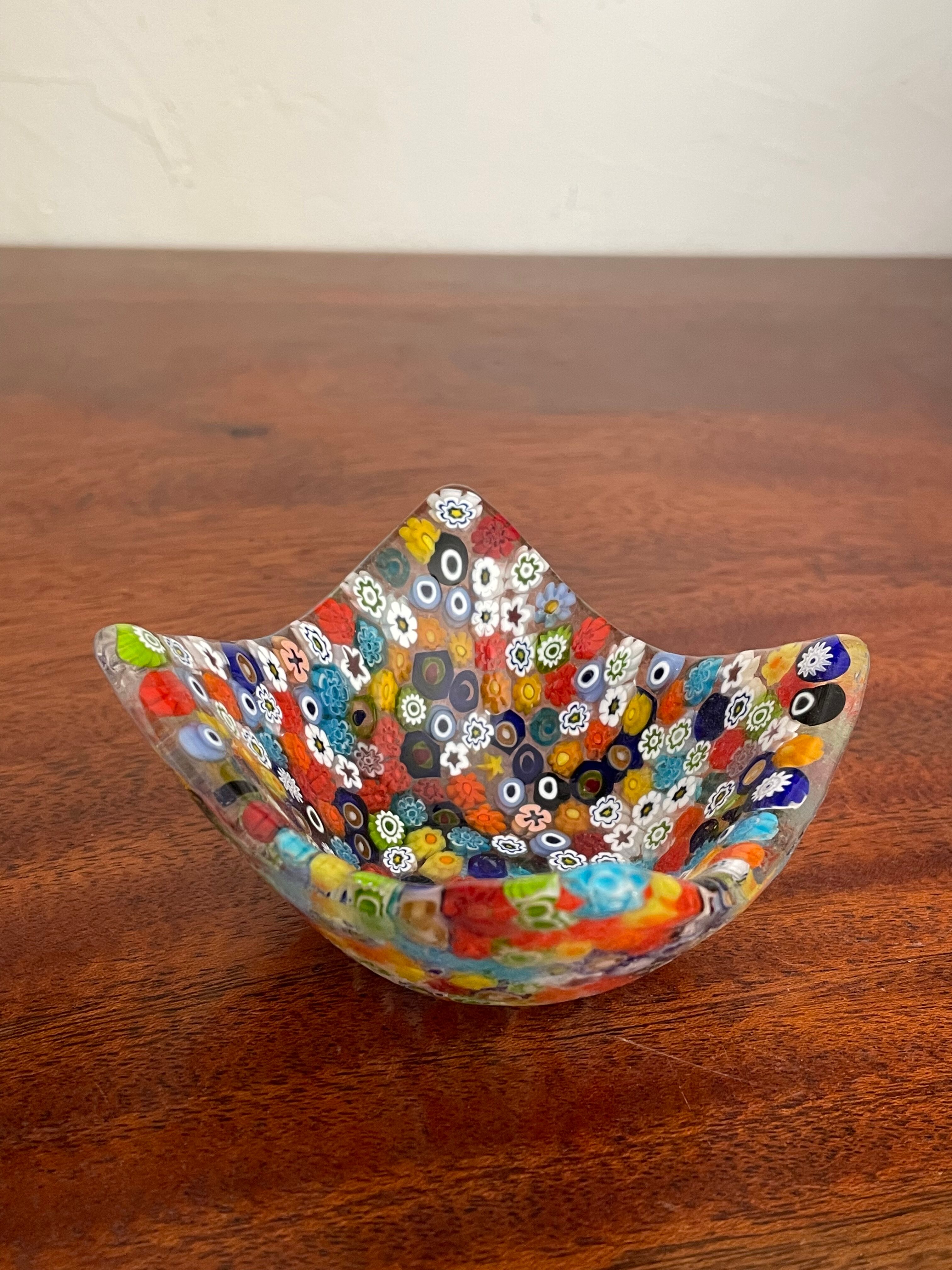 Vintage Murano Millefiori trinket bowl