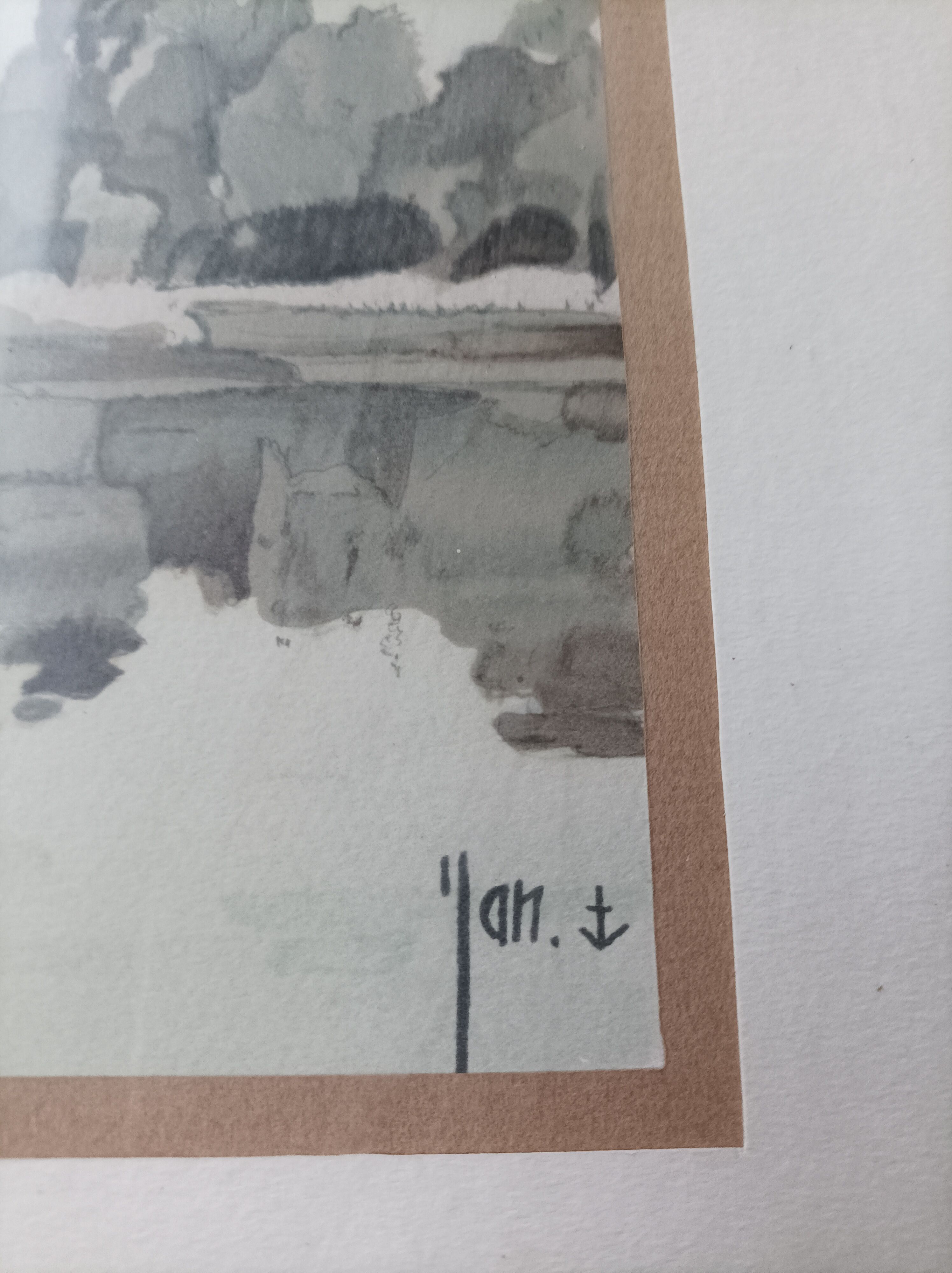 Watercolor landscape of Sologne