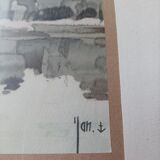 Watercolor landscape of Sologne