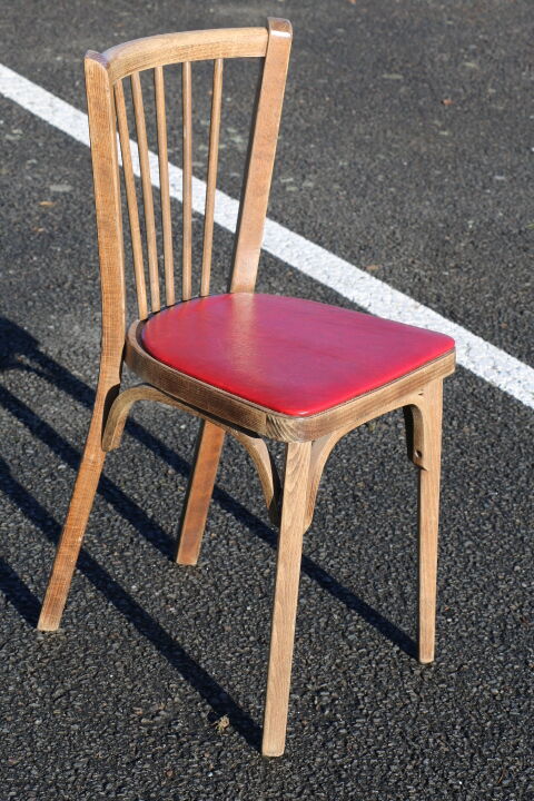 8 chairs Baumann No. 12 red beech skai way