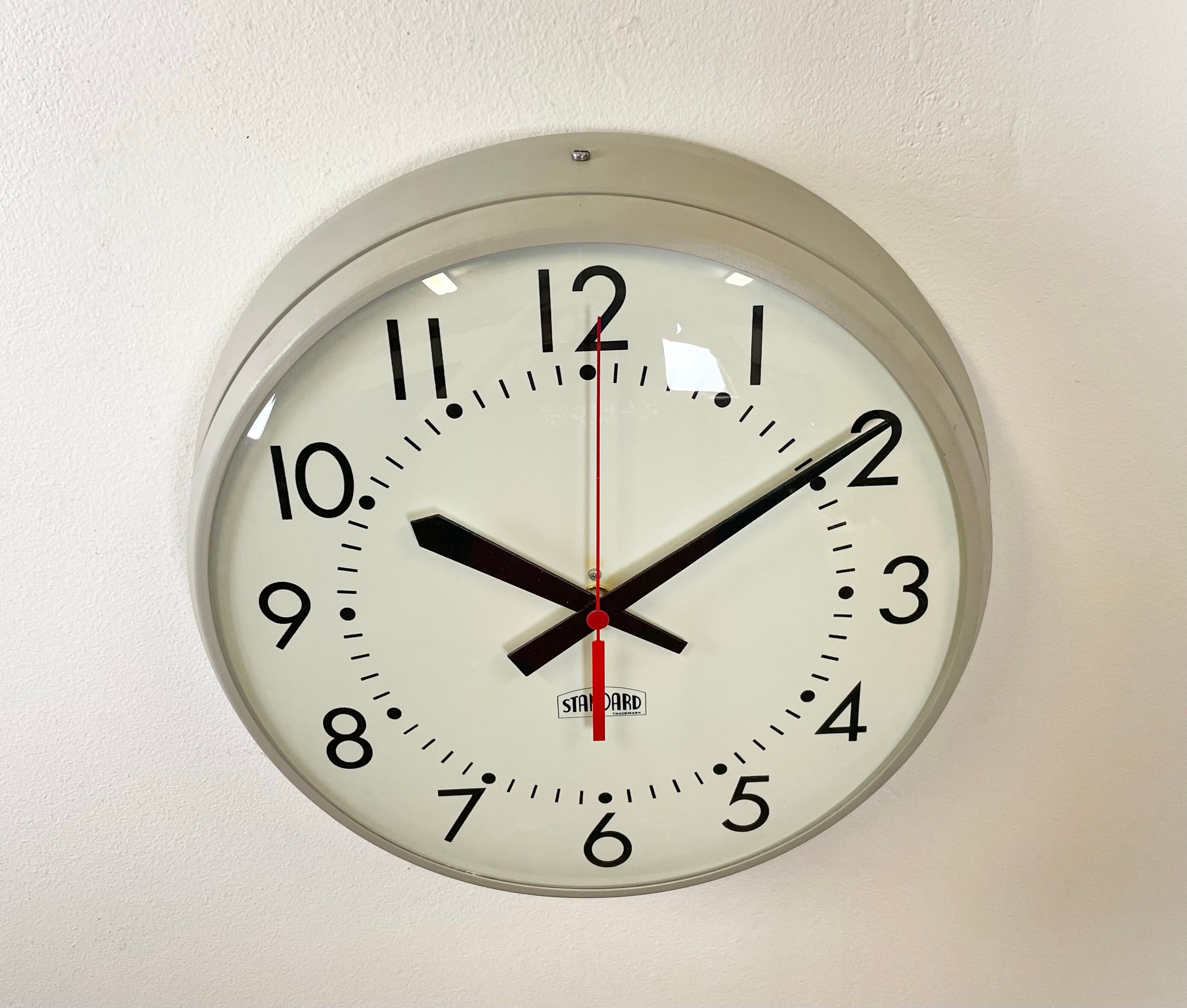 Vintage School Wall Clock from Standard Electric, 1970s