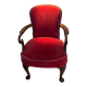 Antique armchair in burgundy velvet