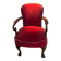 Antique armchair in burgundy velvet