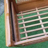 Bed wood and rattan 1960