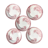 Set of 5 plates St Amandinoise model Iris