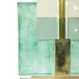 Paire de lampes en verre de Murano, irisé vert. 20e-21e siècle.