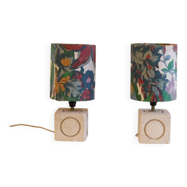 Paire de lampe en pierre du gard 1970