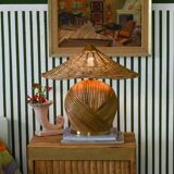 Pencil Reed Table Lamp Mid Century Modern