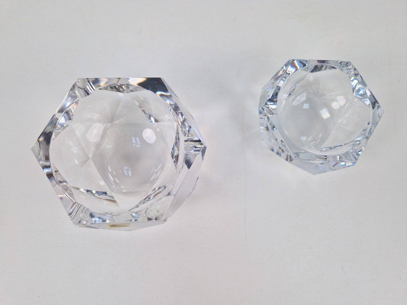 Vintage Crystal Ashtrays from Val Saint Lambert, 1960s, Set of 2