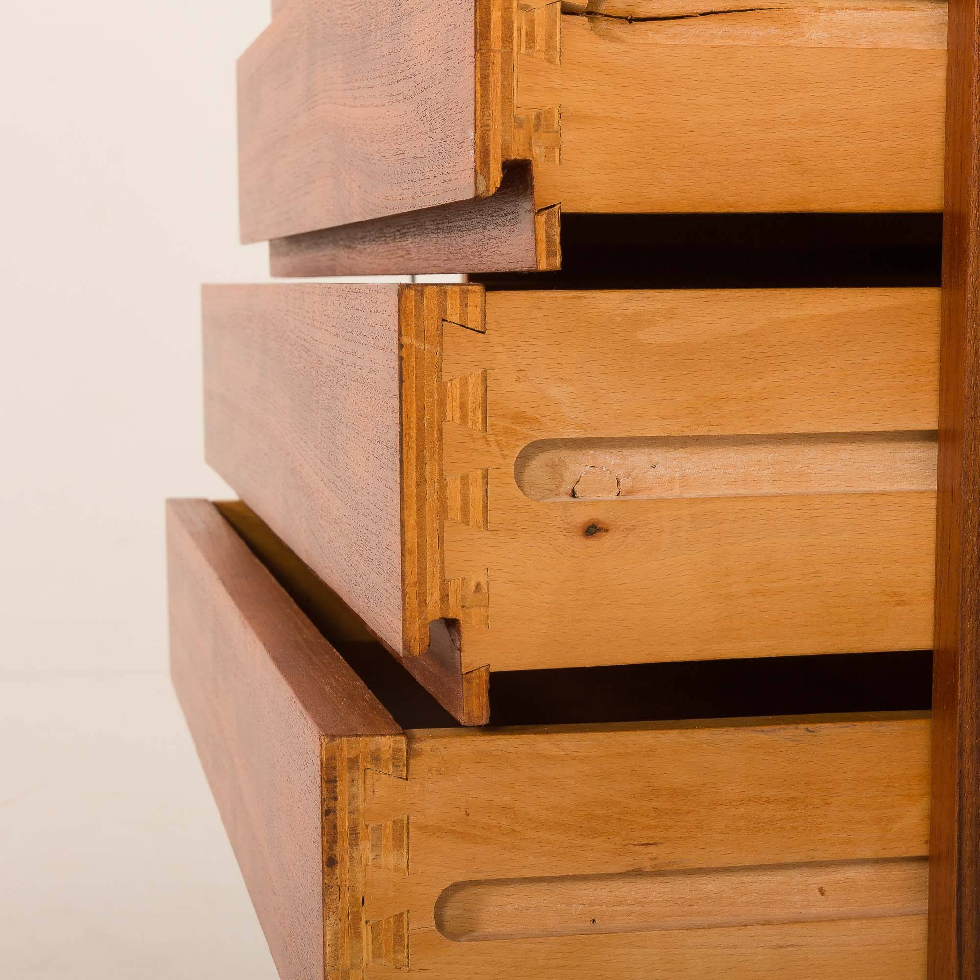 Italian mid century floor to ceiling teak wall unit or room divider, 1960