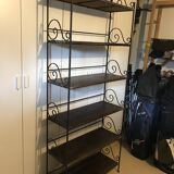 Etagère en teck et fer forgé