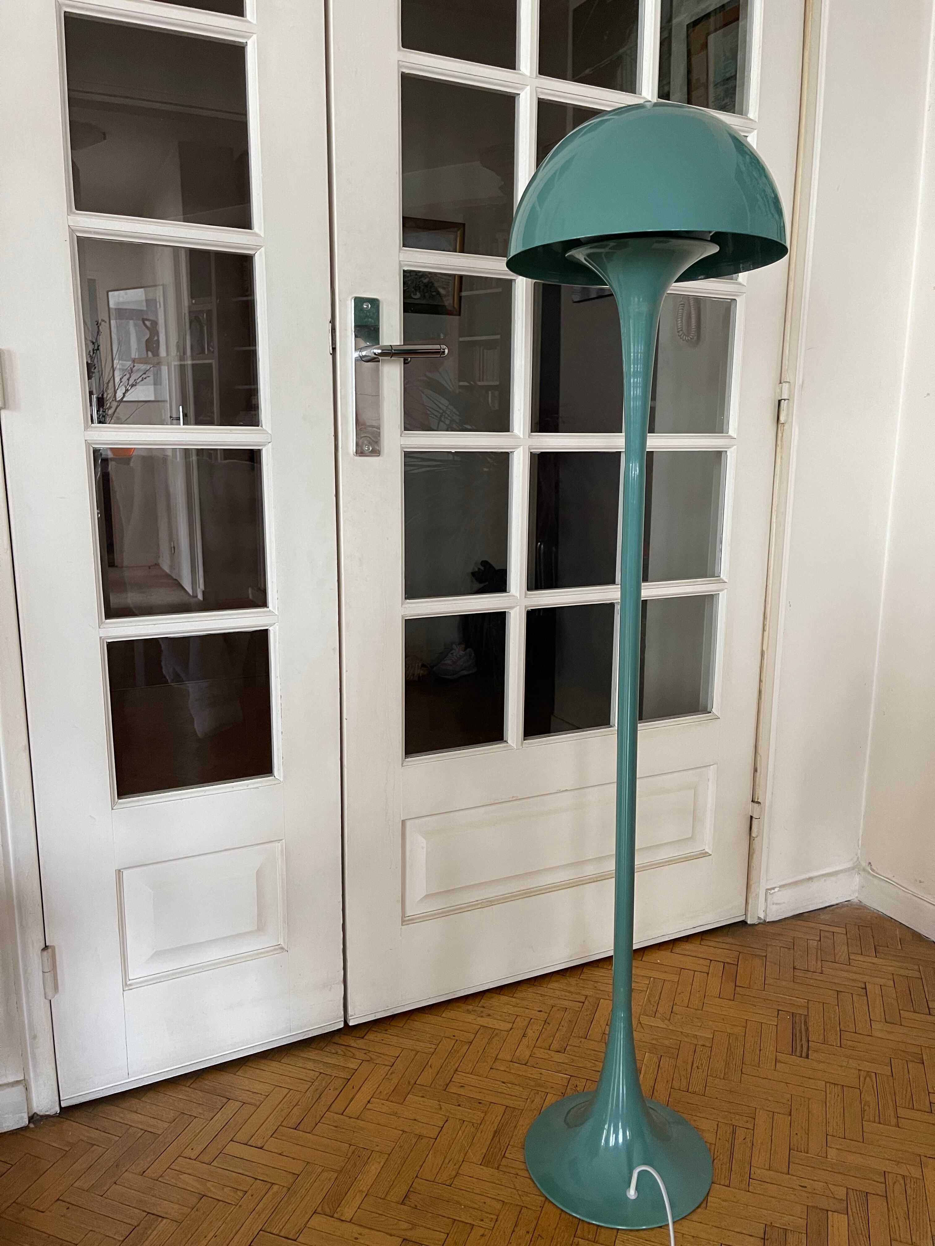Vintage mushroom floor lamp green Space Age