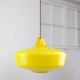 Mid-Century Italian Brass and Yellow Glass Pendant Lamp