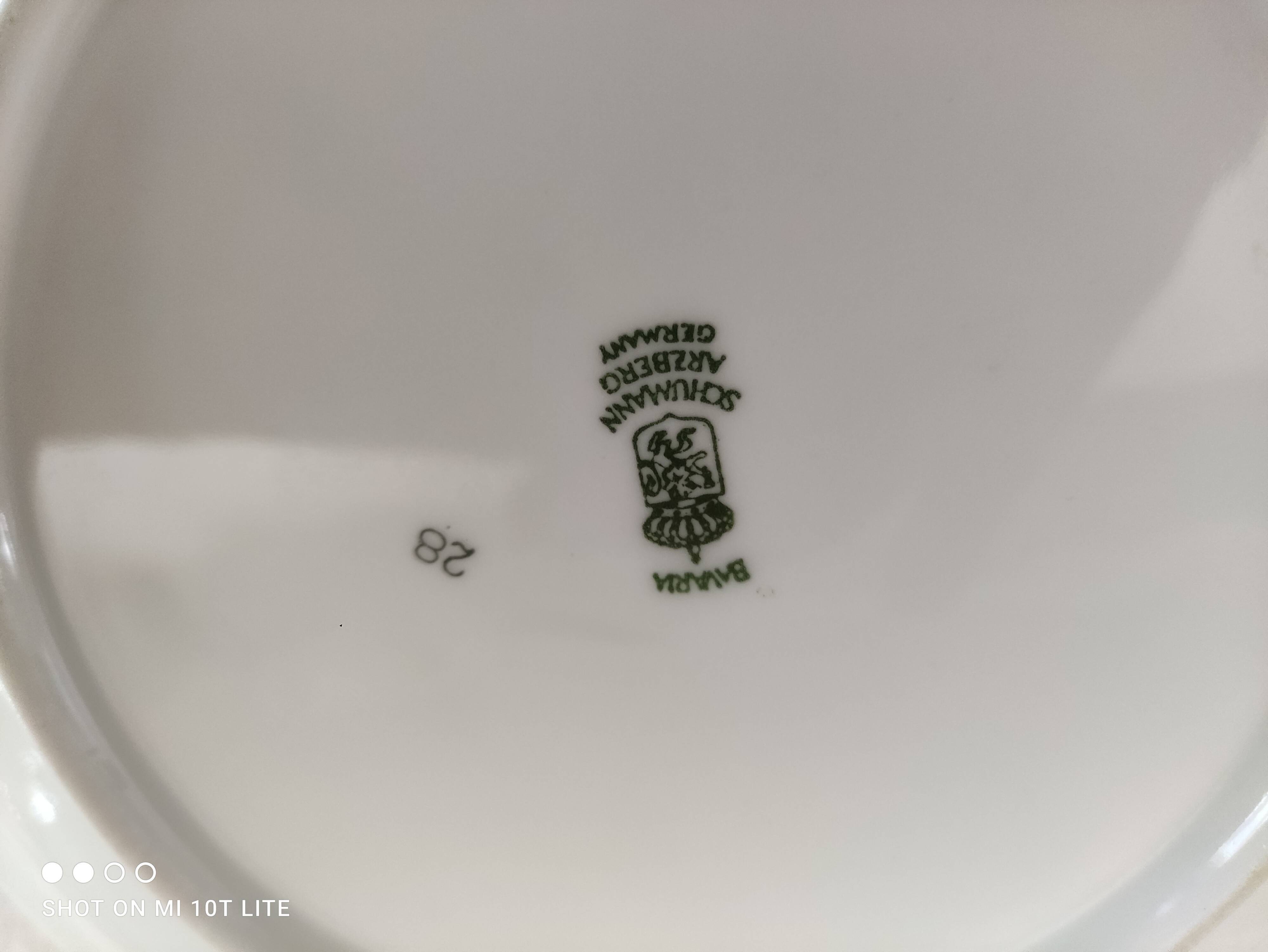 Set of 6 hollow plates in porcelain Bavaria white floral frieze 70s