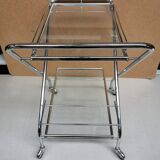 Folding trolley / Vintage bar, glass and chrome 70's