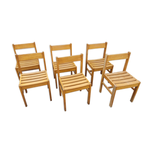 lot de 6 chaises en bois