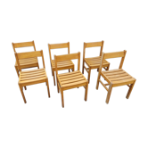 Lot de 6 chaises en bois