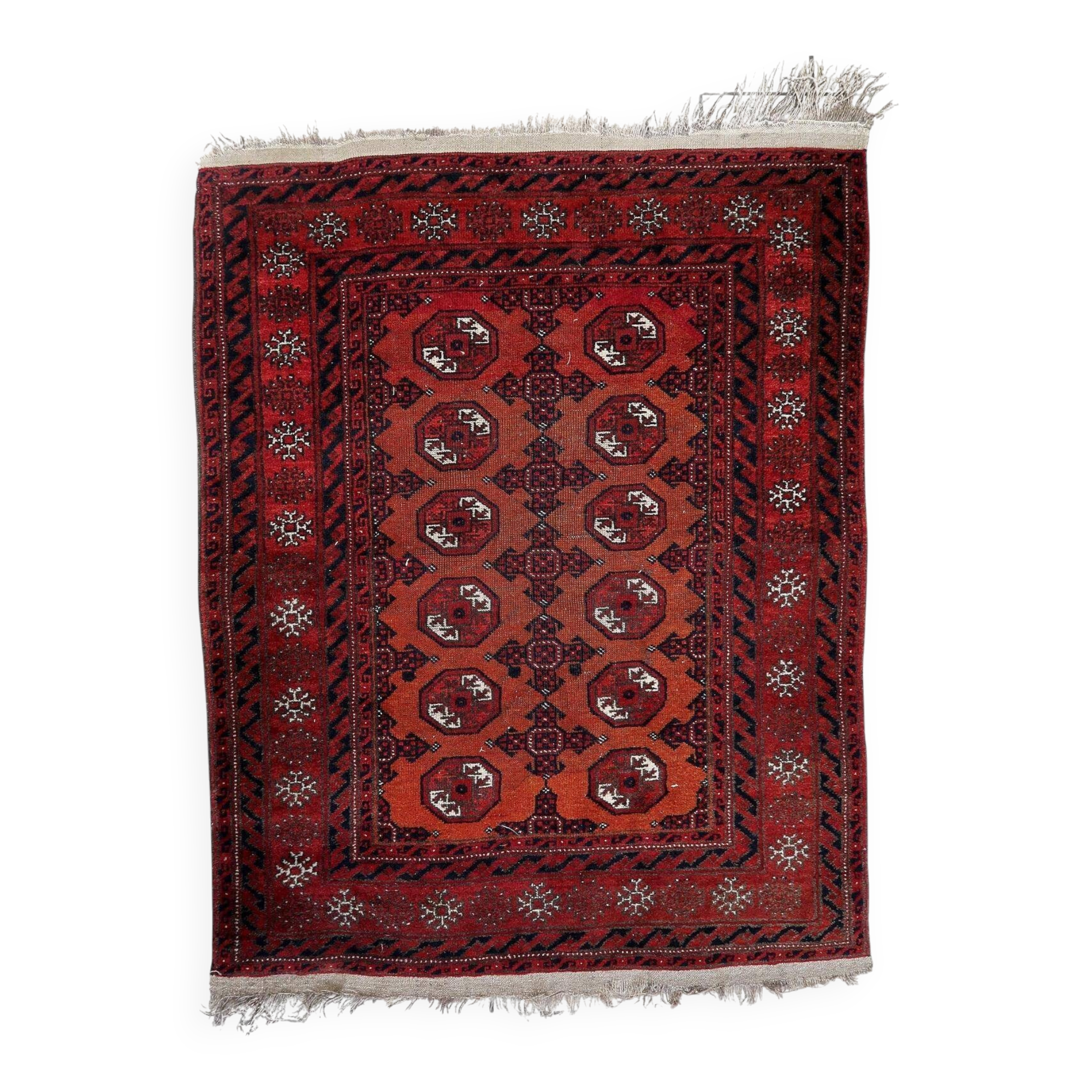 Handmade antique Afghan Baluch rug 118cm x 149cm, 1920s