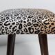 Pair of vintage leopard velvet stools from the 20th century, Europe, 1960s.