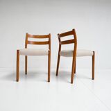 Set re upholstered Model 84 chairs by Niels Otto Møller, 1960s