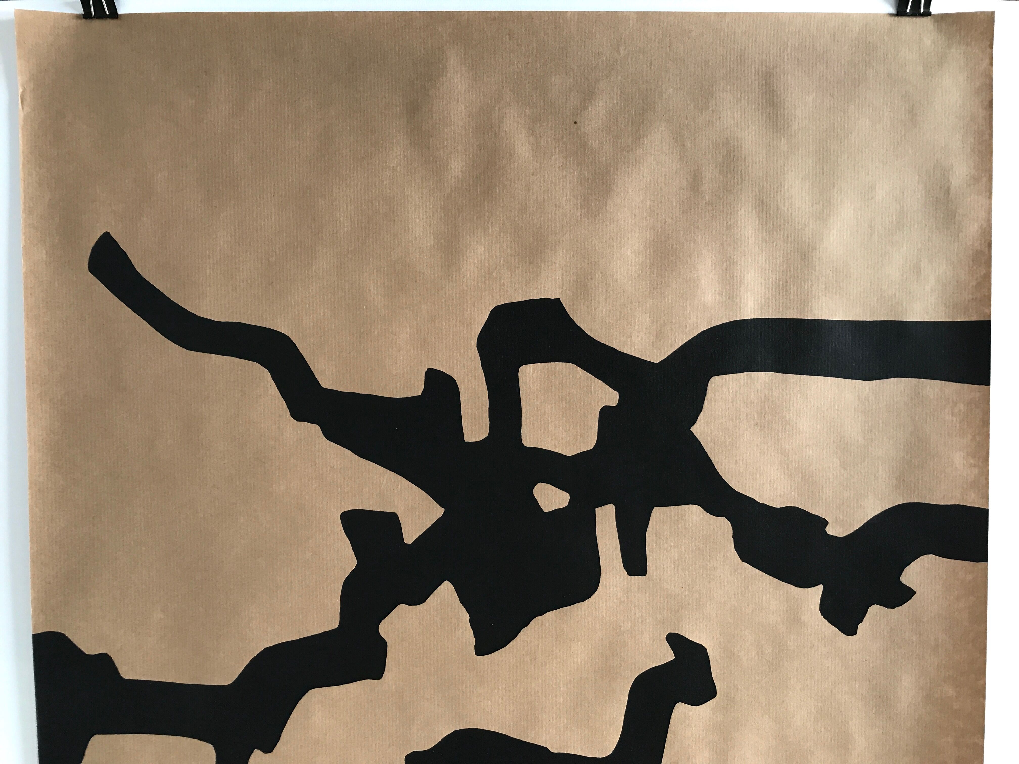 Original poster on kraft paper by Eduardo CHILLIDA, Museo de arte abstracto, 1980