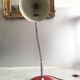 Lampe bauhaus métal laqué rouge&flexible chromé/c1950/design vintage